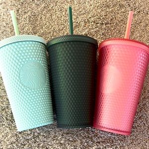 Starbucks grande diamond studded bundle pink and greens